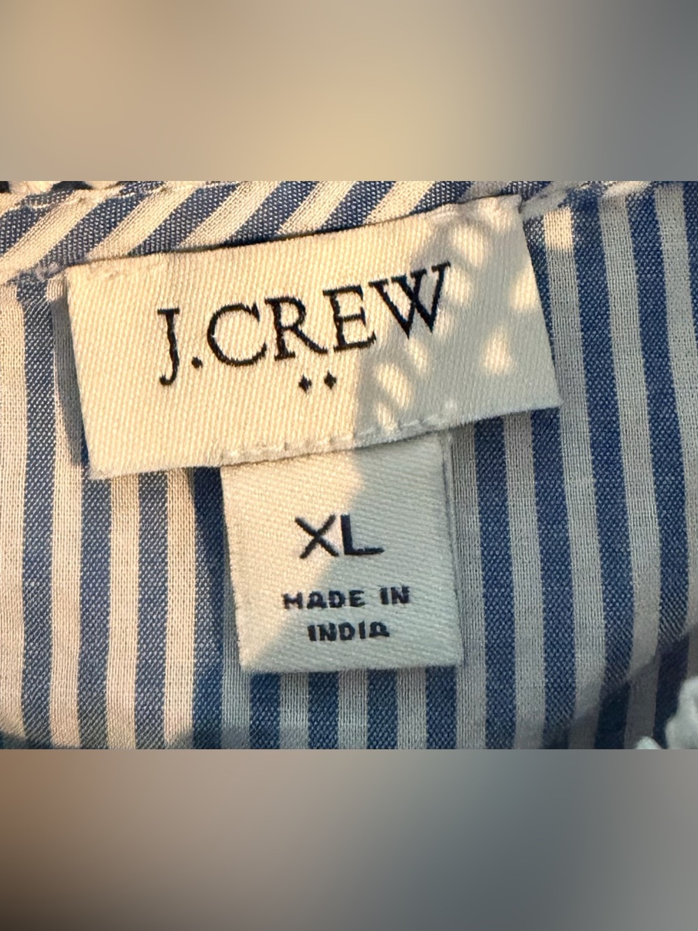 J. Crew Blue and White Striped Ruffle-Shoulder Blouse - Picture 3 of 3